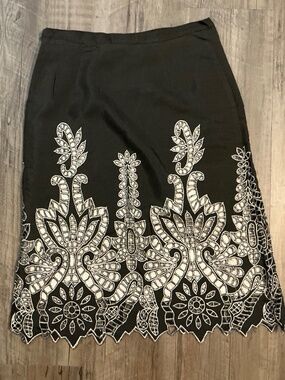 Alberto Makali open-work cutout embroidery skirt, size 4